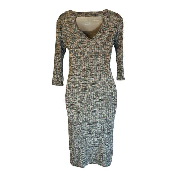 Pink Rose Women’s Sweater Dress Multi Color Long Sleeves - Picture 6 of 7